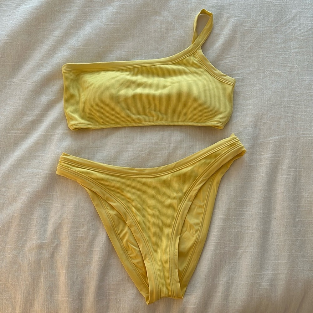 L*Space Yellow One Shoulder Bikini